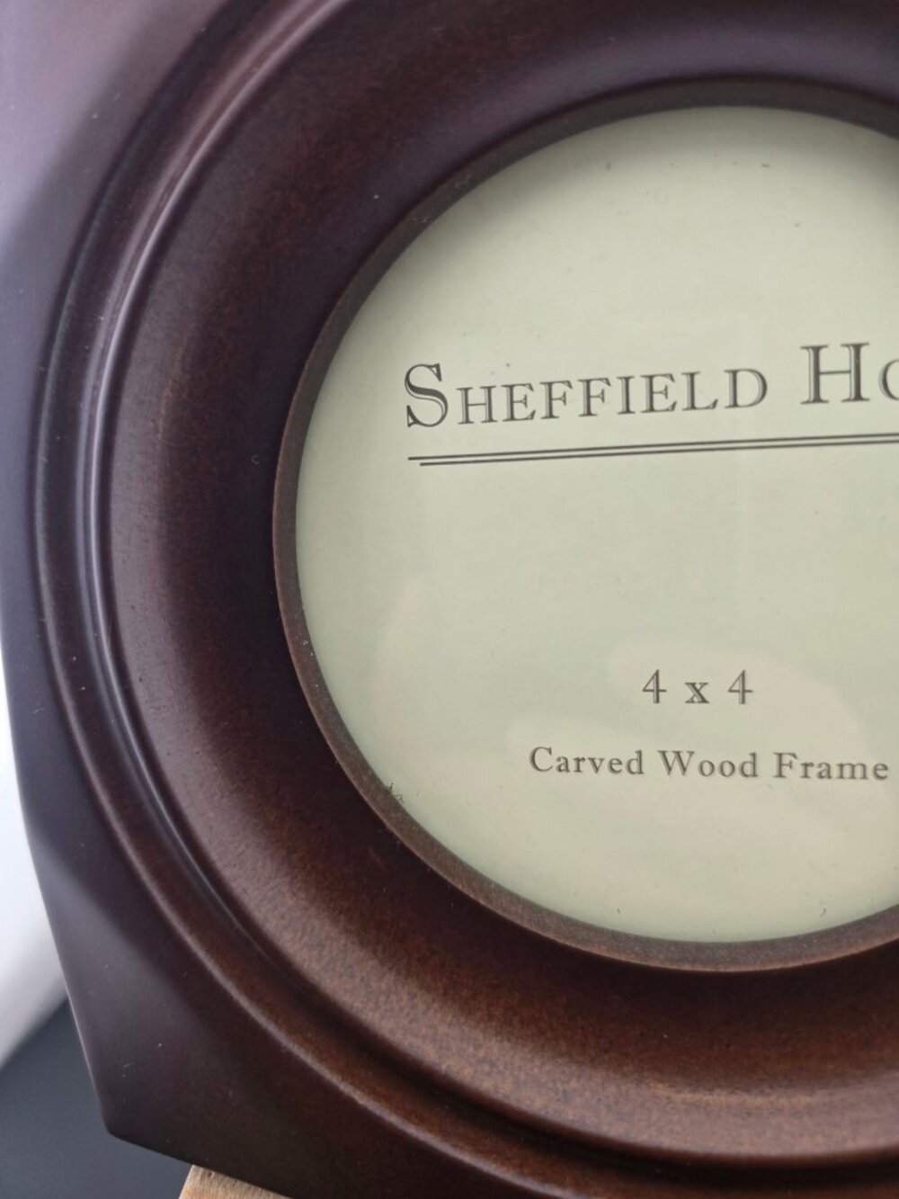 Sheffield Home 4x4 Carved Wood Frame With Round Insert - Picture 3 of 9